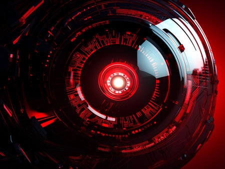 Abstract technology background. Futuristic user interface. 3d illustration.の素材