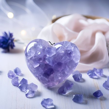 Aromatherapy and spa setting with lavender, candle and soapの素材