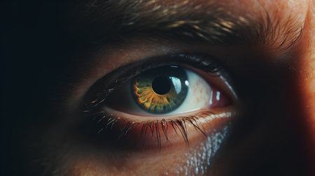 A closeup shot of an eye with a beautiful bokehの素材