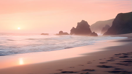 Sunset over the Atlantic Ocean in Tenerife, Canary Islands, Spainの素材