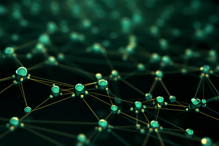 3d illustration of network connection on dark background. 3d renderingの素材