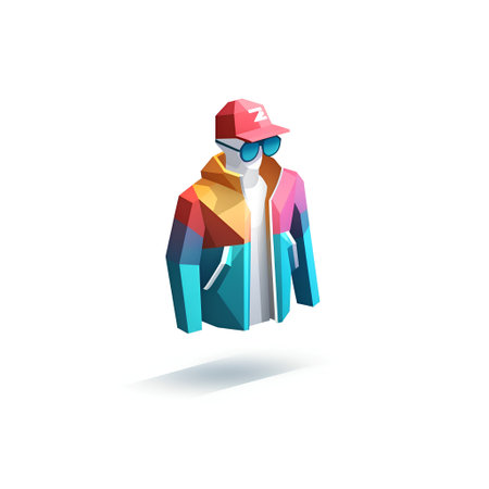 Fashion man in a raincoat and sunglasses. Vector illustration.の素材