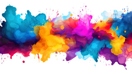 Colorful paint splashes on a white background. Vector illustration.の素材