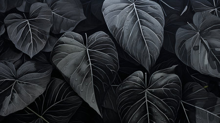 Tropical Monstera leaves background. 3d render illustration.の素材