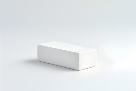 White cube on a white background. 3d rendering, 3d illustration.の素材