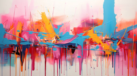 Colorful abstract background with a lot of splashes and blotsの素材