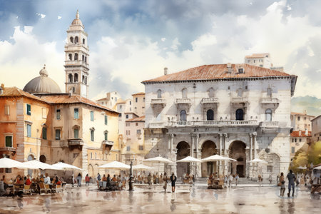 View of Piazza dei Miracoli in Venice, Italyの素材