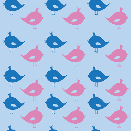 Cute seamless pattern with abstract birdsのイラスト素材