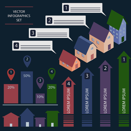 Real estate infogrephic setのイラスト素材