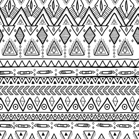 Abstract seamless tribal patternのイラスト素材