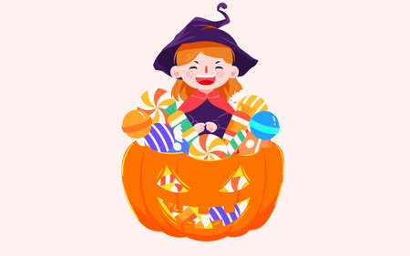Halloween pumpkin lantern illustration design.のイラスト素材