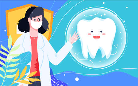 International Love Tooth Day Brushing Illustration Dental Health Oral Cleaning Poster