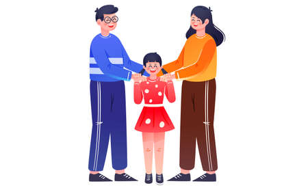 Family health insurance illustration family health insurance protection posterのイラスト素材