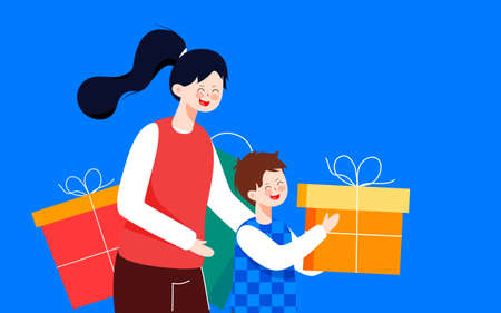 Winter snow scene solar terms illustration winter character outdoor event posterのイラスト素材