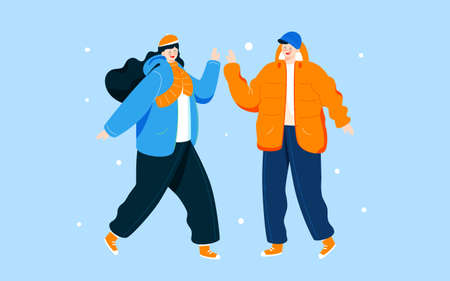 Winter heavy snow landscape character illustration light snow solar terms outdoor event poster