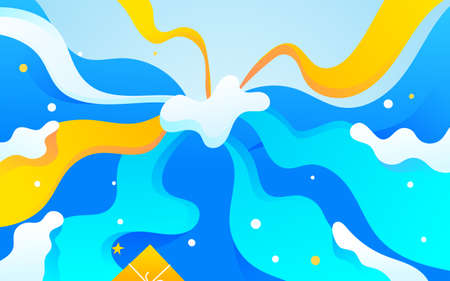 Winter christmas gift illustration winter heavy snow festival scene posterのイラスト素材