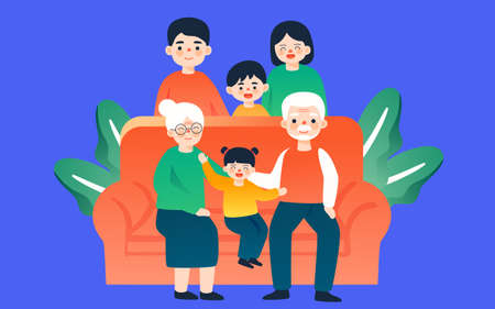 Family health insurance insurance illustration family security guard guarantee posterのイラスト素材