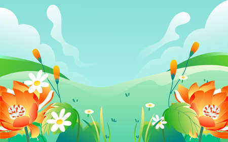 March 8th Women's Day Girls' Day Illustration Beautiful Spring Women's Event Posterのイラスト素材