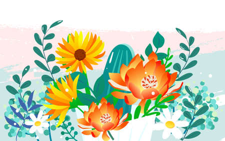 Goddess Day Women's Beautiful and Fresh Illustration Spring Characters Flowers Posterのイラスト素材