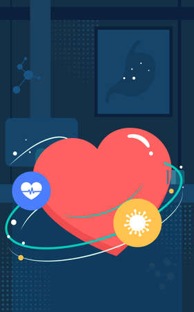 doctor day medical health illustration doctor treat flu virus posterのイラスト素材