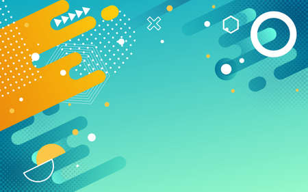 Memphis polygonal geometric background, abstract background, vector illustrationのイラスト素材
