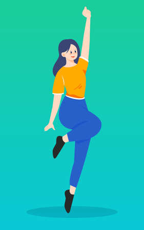 May 4th Youth Day, young people are jumping, vector illustrationのイラスト素材