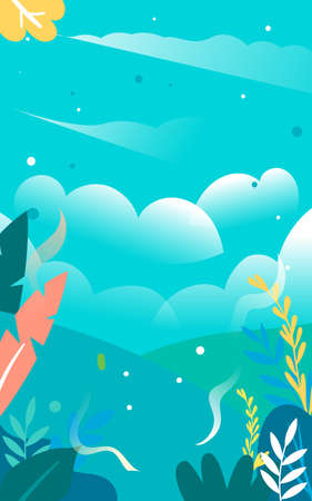 Mother's day mom running with flowers, plants and flowers in the background vector illustrationのイラスト素材