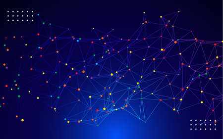 Modern technology background with connecting lines and dots Free Vectorのイラスト素材