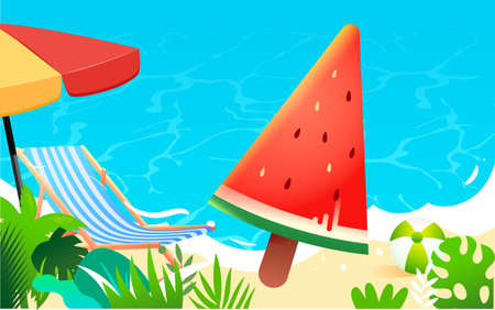 Green fruit watermelon to relieve the heat in summer, delicious food for the great summer festival,...