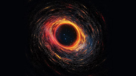 3D illustration of a spiral galaxy with stars in the center.の素材