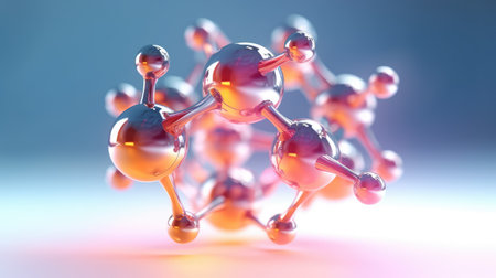Molecule structure, 3d render, computer generated abstract backgroundの素材