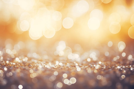 golden glitter vintage lights background. silver and gold. de-focusedの素材