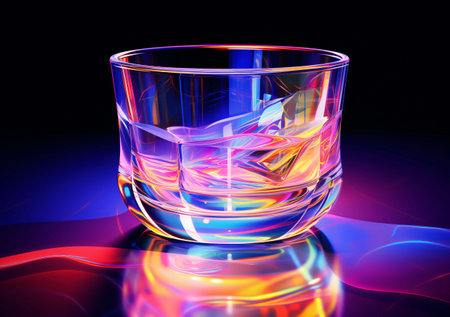 glass of whiskey with ice on a black background. 3d renderingの素材