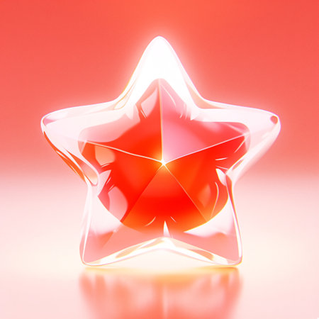Red star on a white background. 3d rendering, 3d illustration.の素材