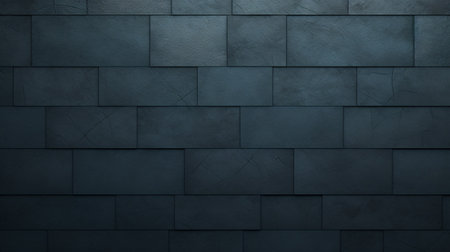 Dark blue brick wall texture background. 3D render illustration design.の素材