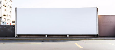 Large blank billboard on a street wall, banners with room to add your own textの素材