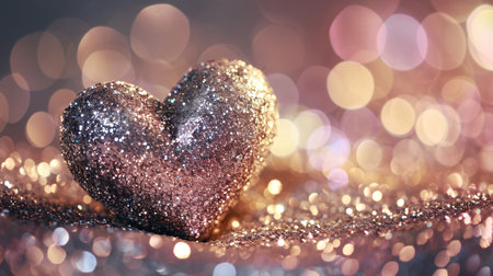 Valentine's day background with heart on bokeh backgroundの素材
