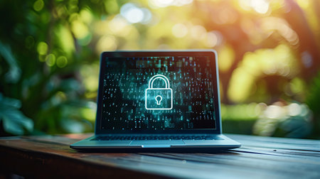 Cyber security, Data protection, information safety and encryption concept.の素材