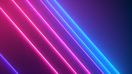 Neon glowing lines in the dark, abstract background. Vector illustrationの素材