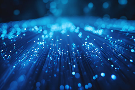 Fiber optics background with lots of light spots and bokehの素材