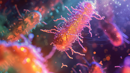 3D illustration of Bacteria. Bacteria are the cause of infection in humans.の素材