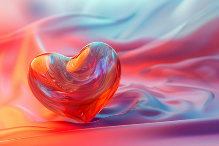 Valentine's Day abstract background with heart. 3D renderingの素材