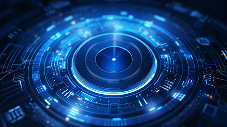 Futuristic technology interface. Abstract background. 3D Renderingの素材
