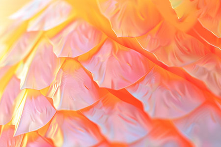 abstract background of a transparent fabric with a pattern in orange and yellowの素材