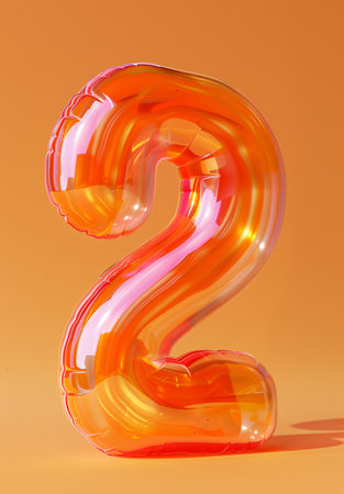 Orange jelly letter S on orange background. 3d render illustration.の素材