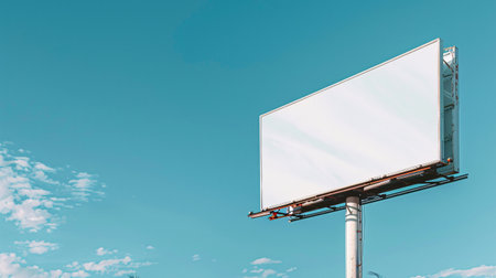 Blank billboard on blue sky background for advertisement and copy space.の素材
