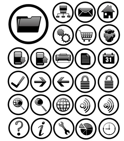 internet icons set blackのイラスト素材