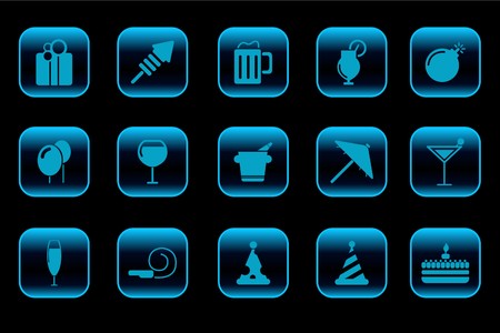 Party and Celebration icons blue Seriesのイラスト素材