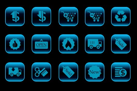 Sale and Shopping icons blue Seriesのイラスト素材