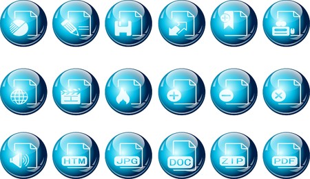 Document and File formats icons cyan crystal Seriesのイラスト素材
